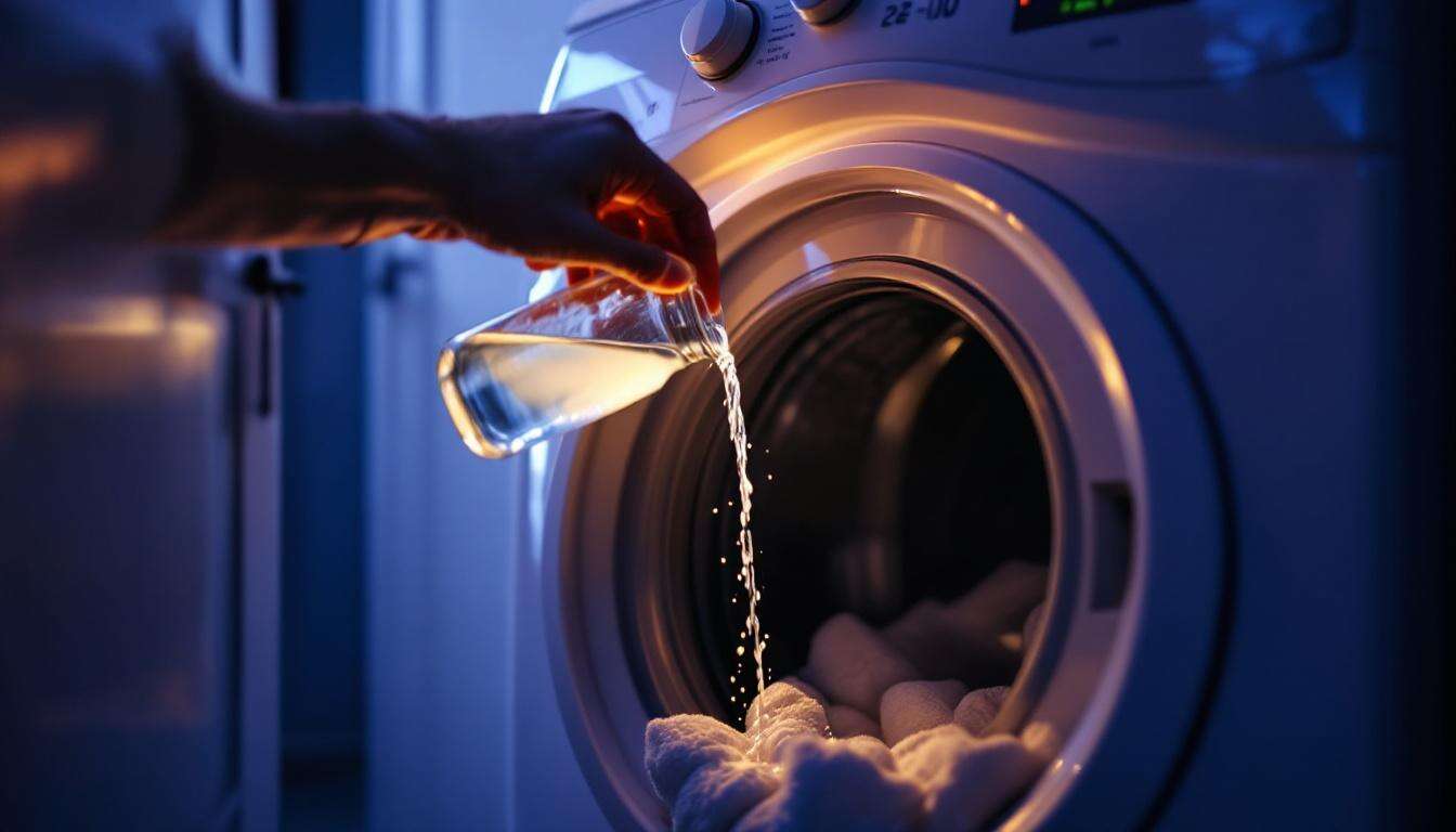 Versa un bicchiere di aceto bianco nella lavatrice ma solo alle 22:00: il motivo è geniale.