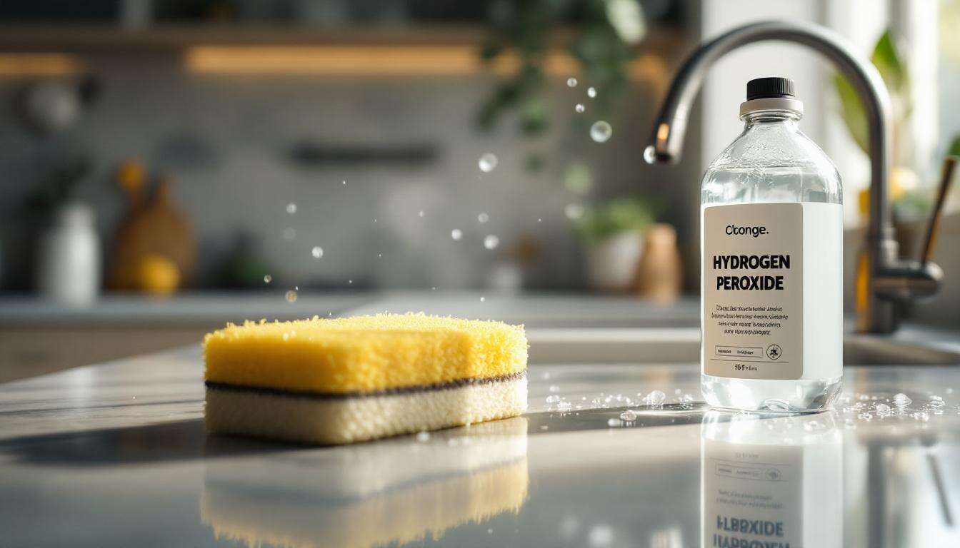Versa dell'acqua ossigenata sulle spugne da cucina: l'errore che tutti fanno e che mette a rischio l'igiene.